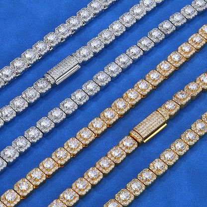 Rapper Chain 7mm S925 Silver Bracelet – CZ Ice Cube Link, Custom Hip Hop Jewelry for Men | Caratix Jewelry - CaratixJewelry