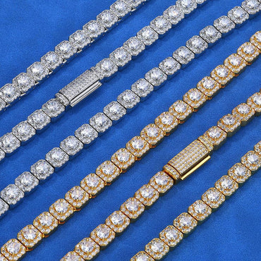 Hip Hop Bling 7mm S925 Silver CZ Ice Cube Link Necklace – Custom Women’s Luxury Jewelry | Caratix Jewelry - CaratixJewelry