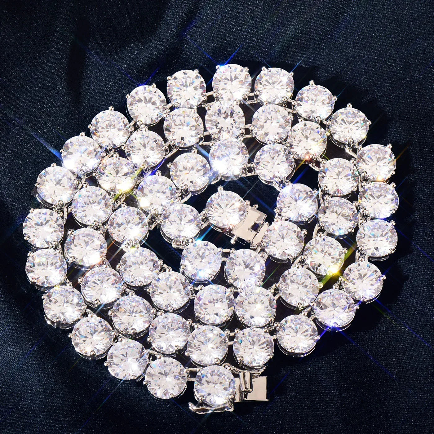 Iced Out Single Row Tennis Chain Necklace Copper Zircon in Multiple Sizes | Caratix Jewelry - CaratixJewelry