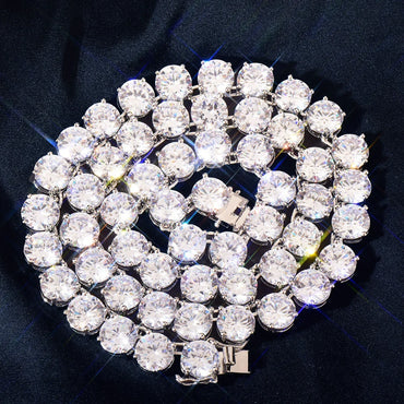 Iced Out Single Row Tennis Chain Necklace Copper Zircon in Multiple Sizes | Caratix Jewelry - CaratixJewelry