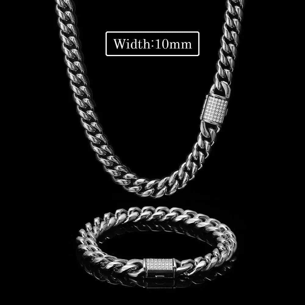 Rounded Tight Cuban Chain Necklace Stainless Steel for Men | Caratix Jewelry - CaratixJewelry