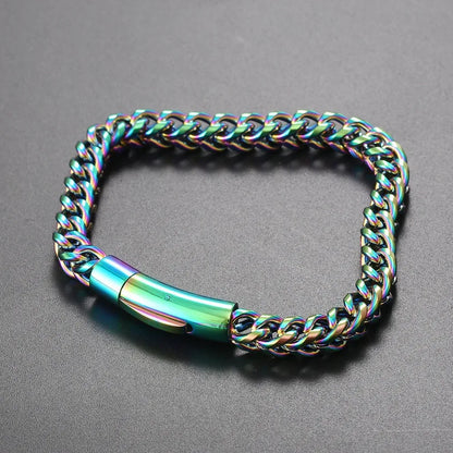 Custom 6mm Stainless Steel Two-sided Bracelet Gold Chain Style for Rapper | Caratix - CaratixJewelry