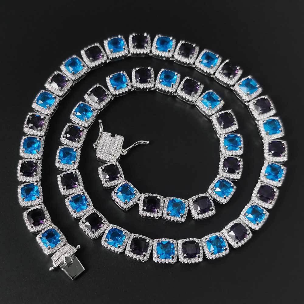 10mm Iced Out Candy Chain Necklace Colorful Rapper Iced Out Chain Style | Caratix Jewelry - CaratixJewelry