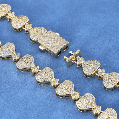 15mm Moissanite Money Bag Cuban Link Chain for Men – S925 Sterling Silver Custom Luxury Hip Hop Necklace - CaratixJewelry