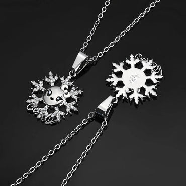 Snowflake Pendant Necklace Cute Character Hip Hop Jewelry for Women | Caratix Jewelry - CaratixJewelry