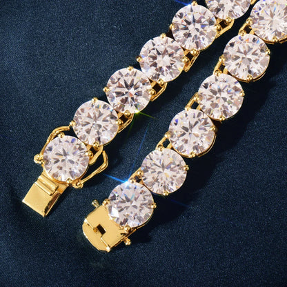 Iced Out Single Row Tennis Chain Necklace Copper Zircon in Multiple Sizes | Caratix Jewelry - CaratixJewelry