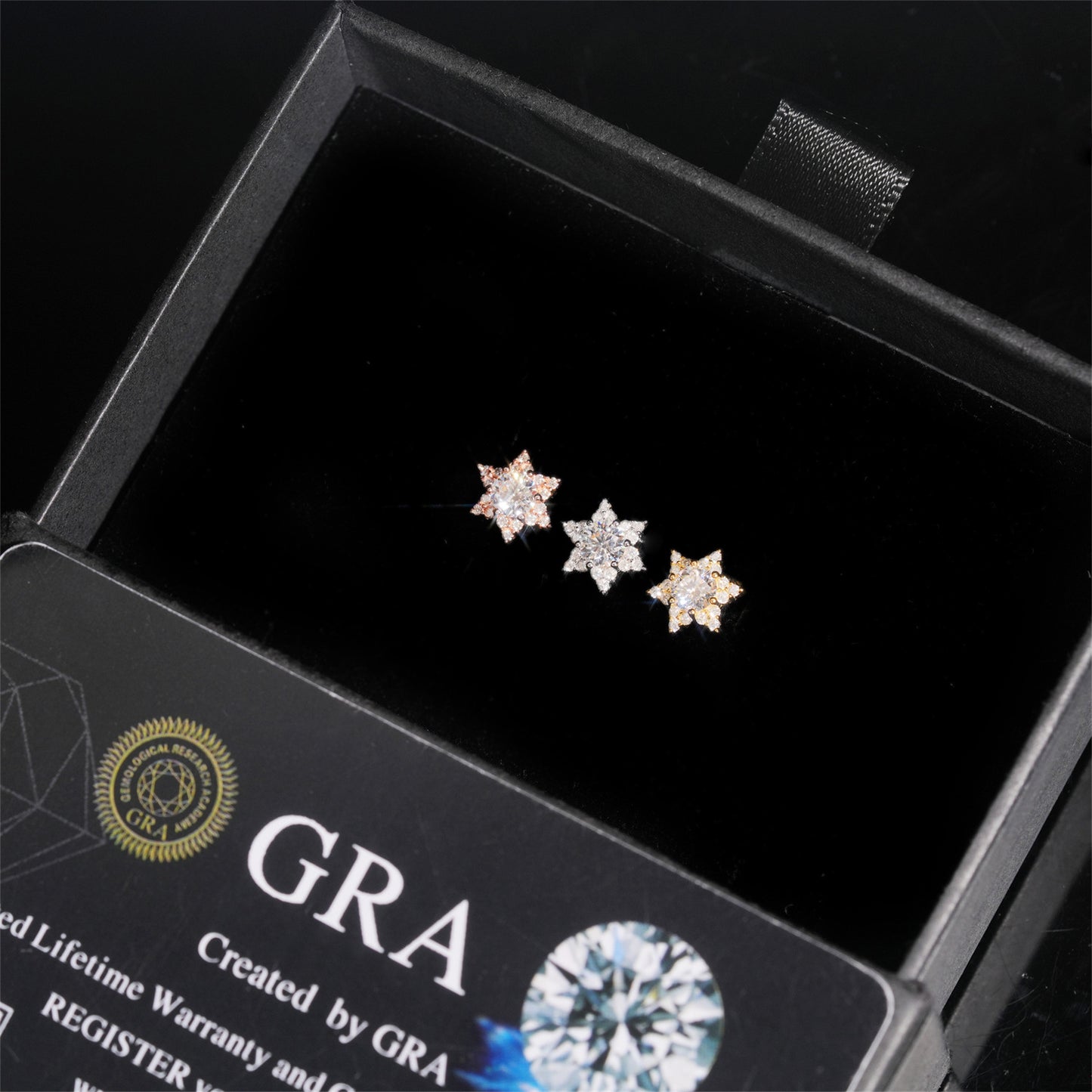 S925 Sterling Silver Flower Moissanite Stud Earrings | D Color VVS1 Floral Bling | Caratix