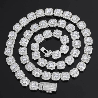 Ice Cube Moissanite Chain – S925 Sterling Silver Iced-Out Hip Hop Men’s Trendy Streetwear Necklace - CaratixJewelry