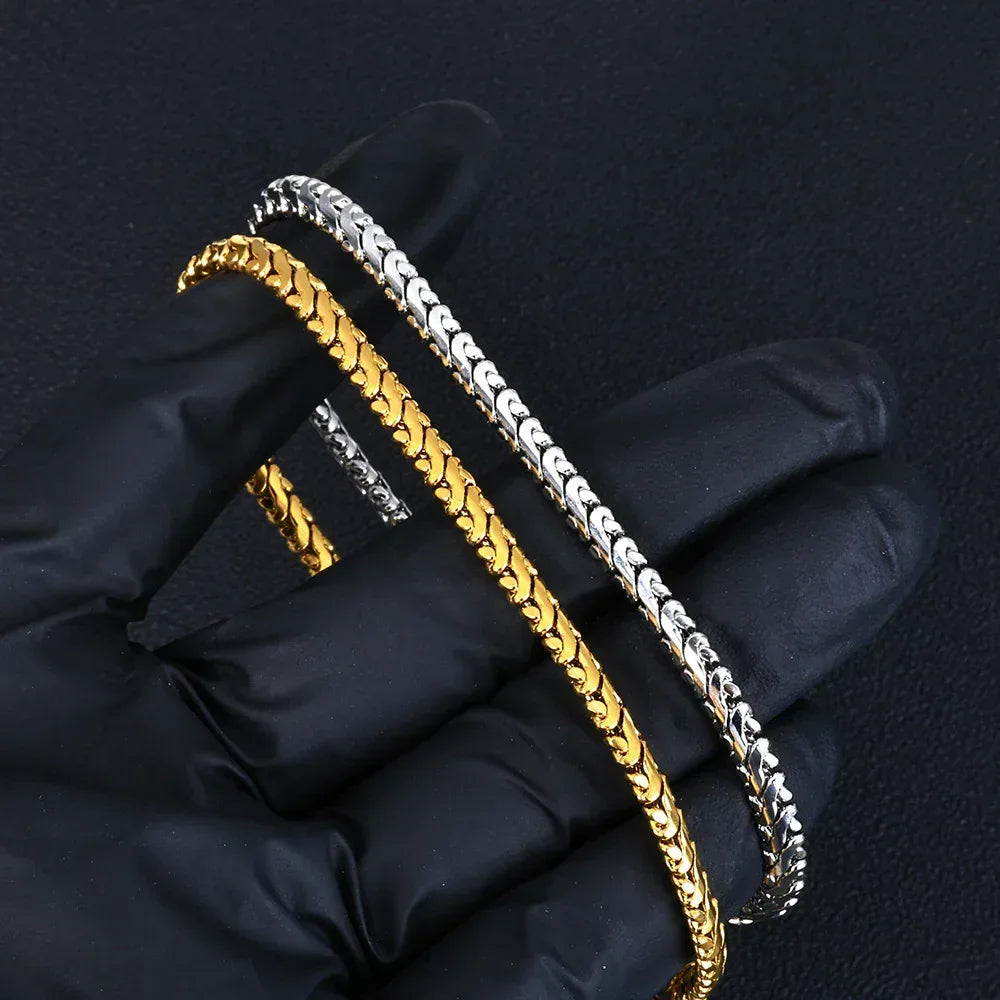 Custom 4mm Slim Stainless Steel Cuban Chain | Minimalist Gold Chain for Rapper | Caratix - CaratixJewelry