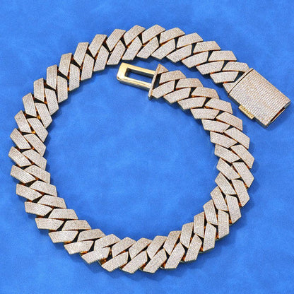 Iced Out Cuban Chain Necklace Six Row Cut Zircon - CaratixJewelry