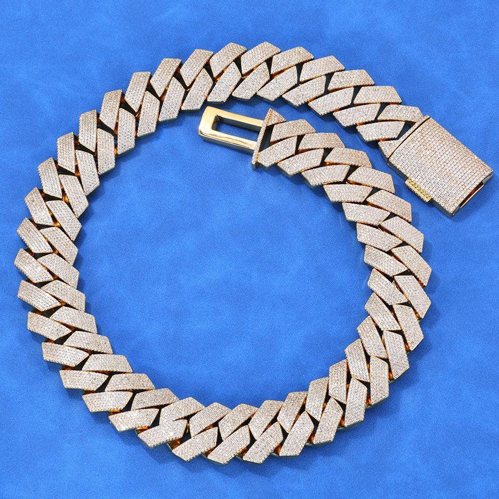-Cut Moissanite Cuban Link Chain – S925 Sterling Silver Iced-Out Hip Hop Men’s Luxury Streetwear Necklace - CaratixJewelry
