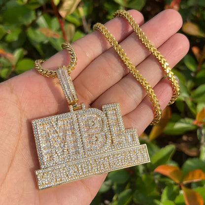 Men's "Money Bag" Initial Necklace | Premium Copper CZ Making Billions Jewelry Caratix - CaratixJewelry