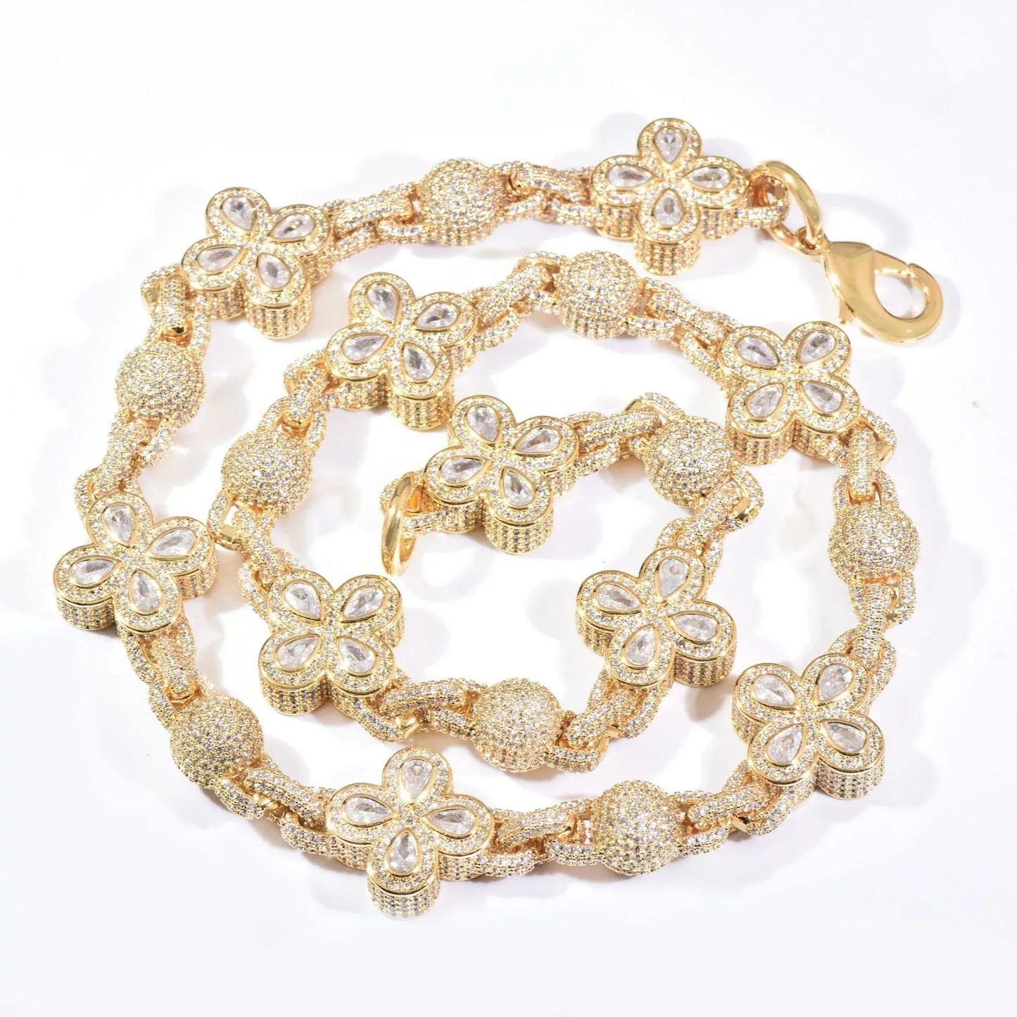 Iced Out Bubble Zircon Necklace for Men | Hip Hop Fashion Jewelry | Caratix Jewelry - CaratixJewelry