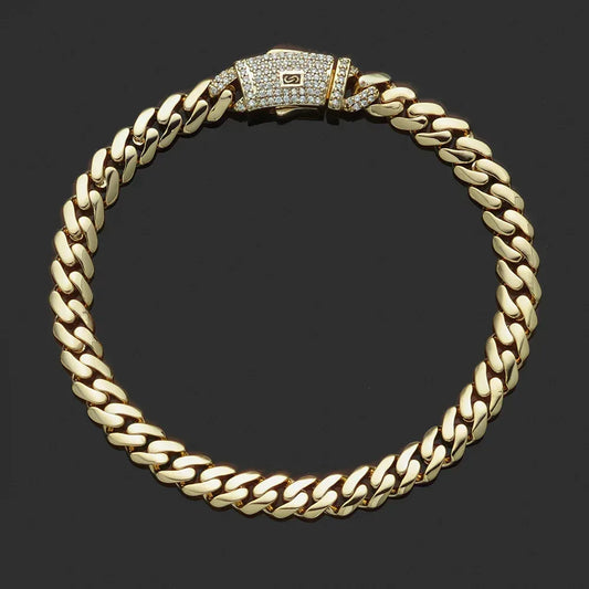 Custom 14K Gold Cuban Chain Bracelet for Men | Caratix Jewelry - CaratixJewelry