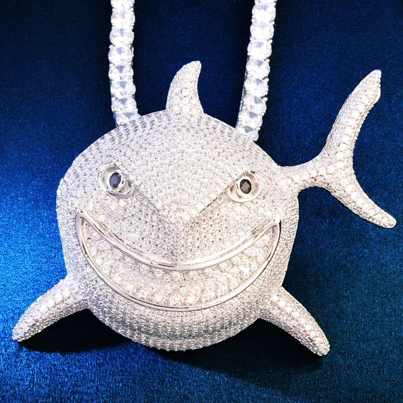 Iced Out Shark Pendant Necklace | CZ Hip Hop Men’s Streetwear Nightclub Jewelry - CaratixJewelry