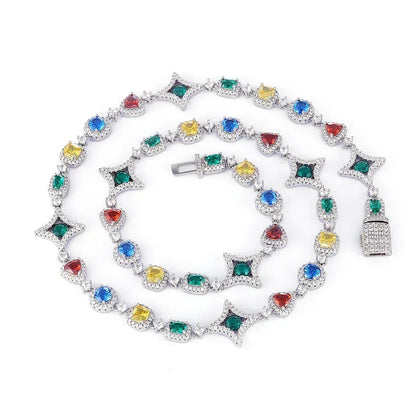 Custom Multi-Color Gemstone Iced Chain | Luxury Gold Chain for Rapper | Caratix - CaratixJewelry