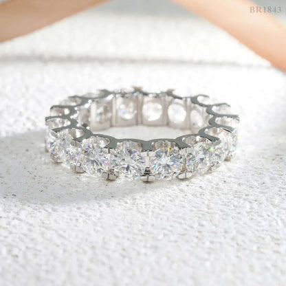 5mm Moissanite Band Ring | S925 Silver Unisex Iced Out Hip Hop Fashion Jewelry - CaratixJewelry