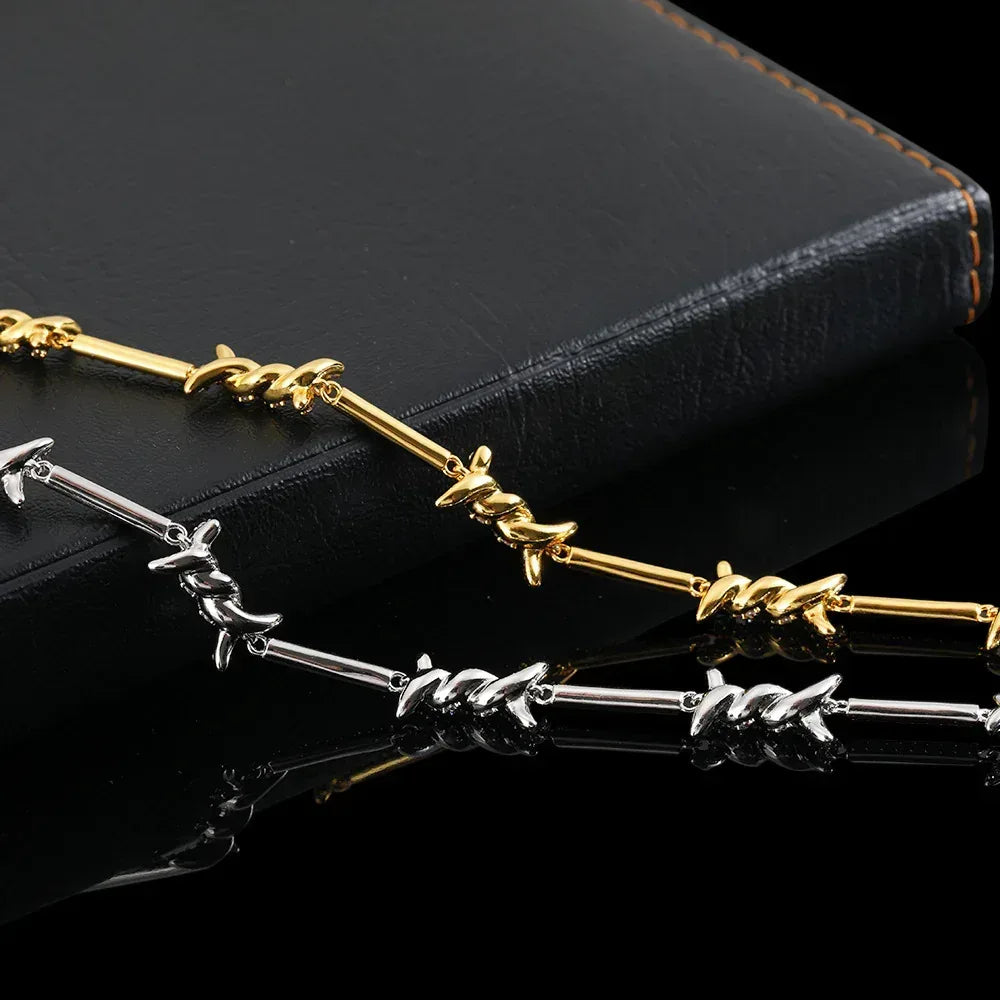 2.5mm Thorn Chain Zircon Necklace with Box Clasp for Couples | Caratix Jewelry - CaratixJewelry
