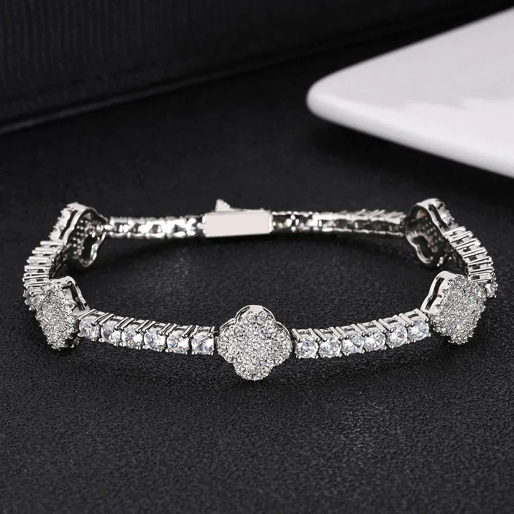 Zircon Tennis Chain Bracelet with Spring Clasp Hip Hop Jewelry for Men | Caratix Jewelry - CaratixJewelry
