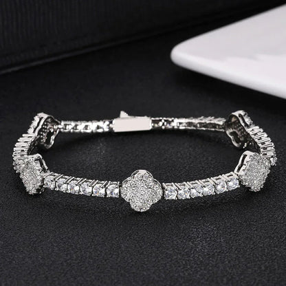 Zircon Tennis Chain Bracelet with Spring Clasp Hip Hop Jewelry for Men | Caratix Jewelry - CaratixJewelry