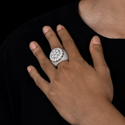 Fully Iced Out Moissanite Men's Ring 925 Silver | Caratix