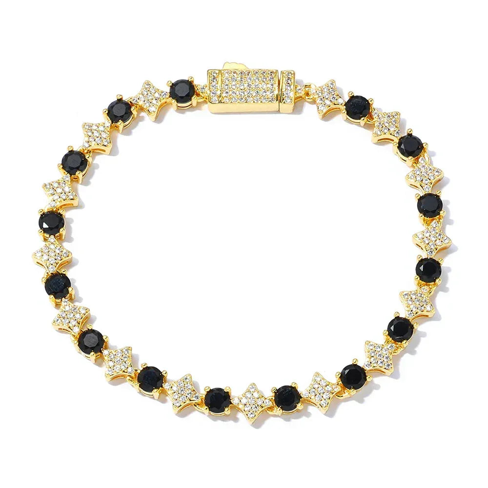 6mm Star Zircon Tennis Bracelet Custom Hip Hop Jewelry for Men | Caratix Jewelry - CaratixJewelry