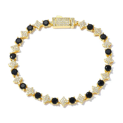 6mm Star Zircon Tennis Bracelet Custom Hip Hop Jewelry for Men | Caratix Jewelry - CaratixJewelry