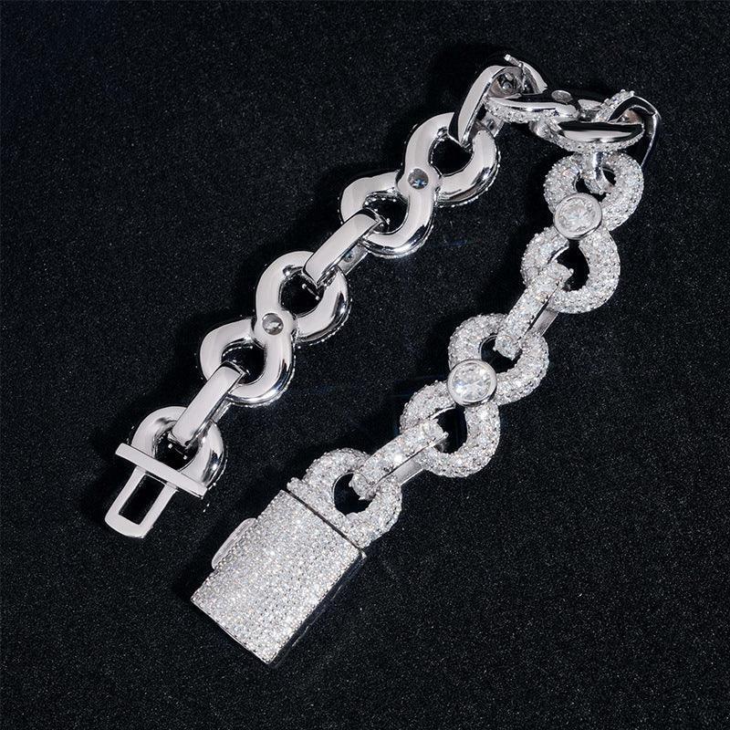 13mm Moissanite Figure-Eight Cuban Link | S925 Silver Hip Hop Jewelry - CaratixJewelry