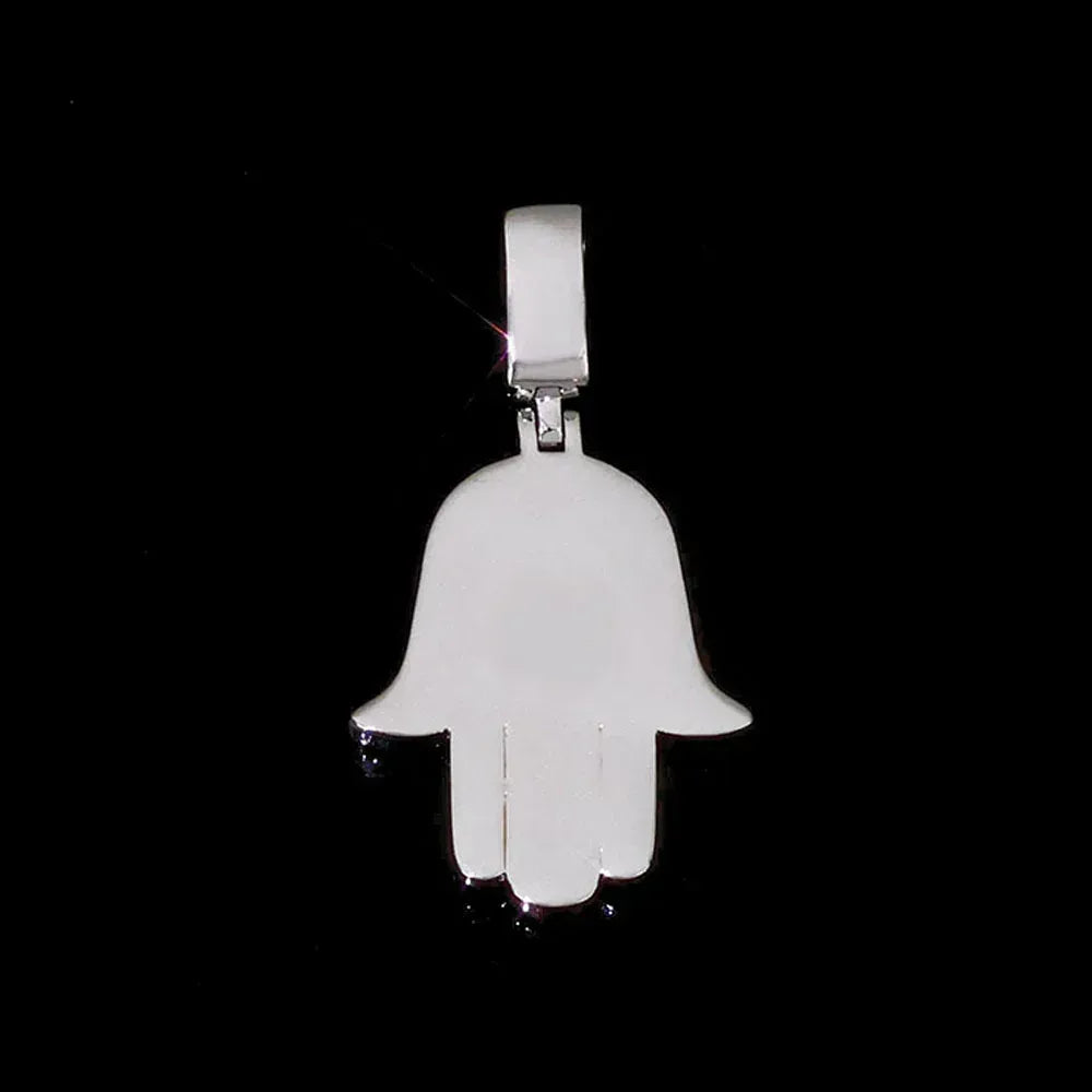 Iced Out Hand of Fatima Pendant Copper Zircon Iced Out Pendants for Men | Caratix Jewelry - CaratixJewelry