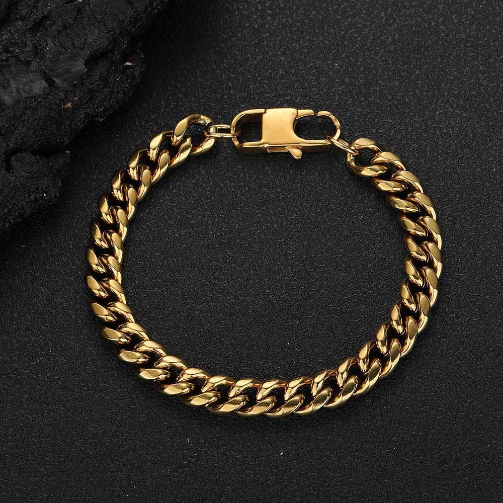 Rounded Cuban Chain Bracelet Stainless Steel for Men | Caratix Jewelry - CaratixJewelry