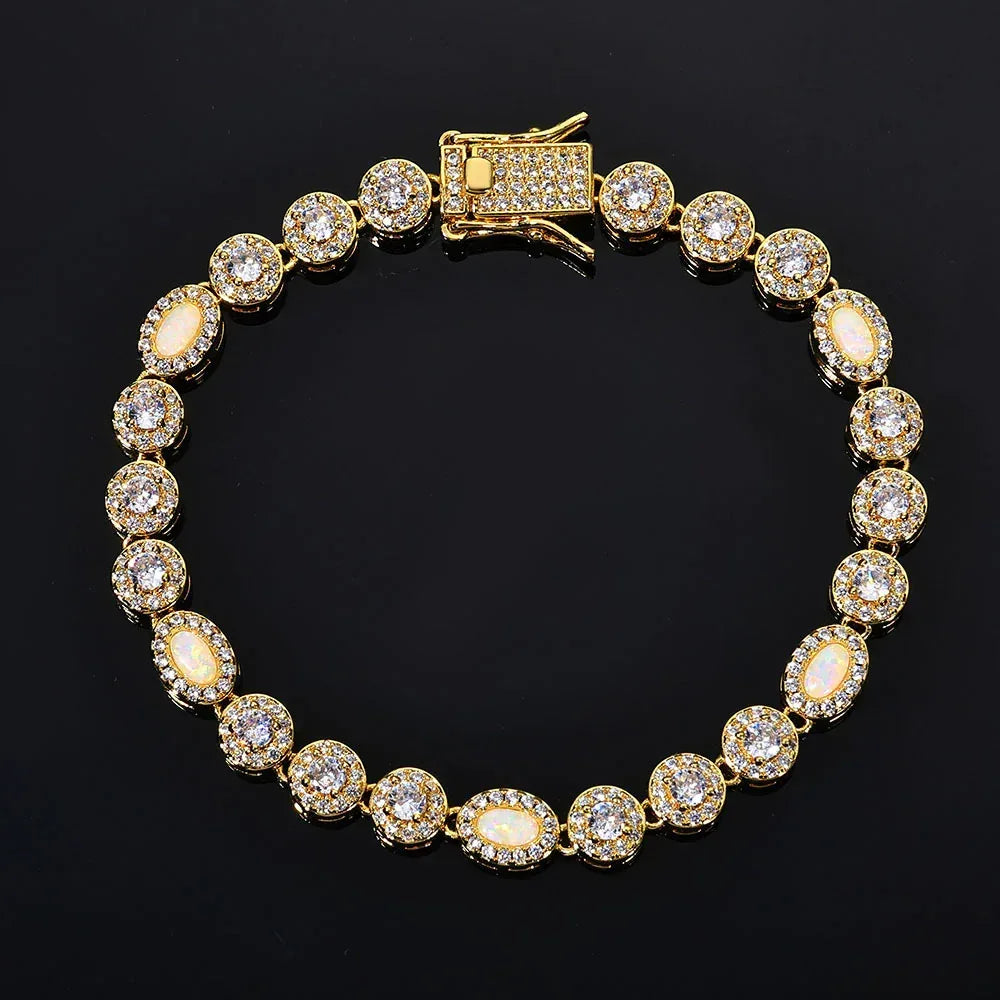 Custom Opal & Zircon Bracelet Hip Hop Jewelry for Men | Caratix - CaratixJewelry