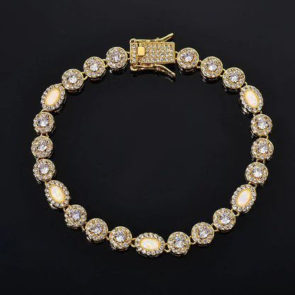 Custom Opal & Zircon Bracelet Hip Hop Jewelry for Men | Caratix - CaratixJewelry