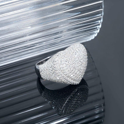 D-Color Heart Moissanite Men’s Ring | S925 Silver Iced Out Hip Hop Jewelry - CaratixJewelry