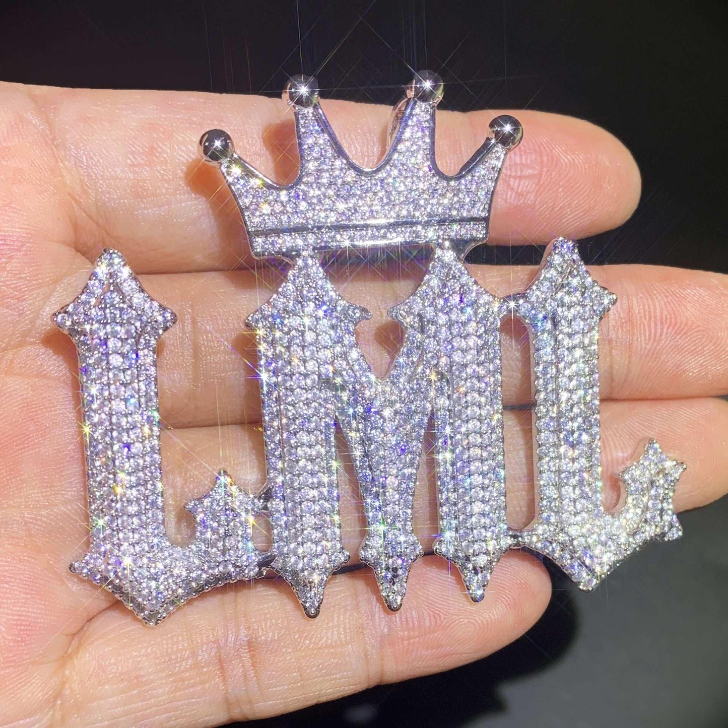 Spiked Iced Out Letter Pendant | Hip Hop DIY CZ Initial Necklace Jewelry - CaratixJewelry