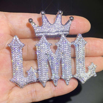 Spiked Iced Out Letter Pendant | Hip Hop DIY CZ Initial Necklace Jewelry - CaratixJewelry