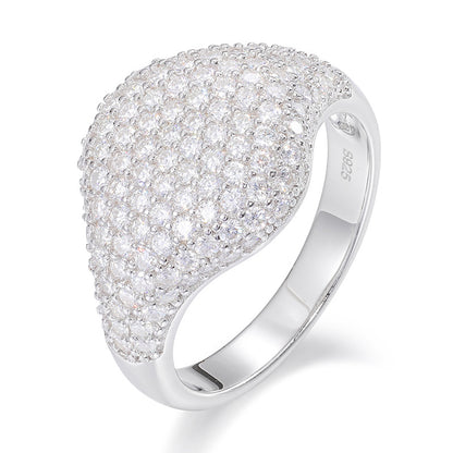 S925 Sterling Silver Moissanite Starry Night Ring – Full Iced-Out Luxury Hip-Hop Band