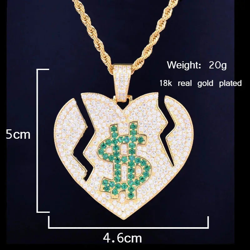 Men's Real 18K Gold Plated Money Love Necklace Caratix - CaratixJewelry