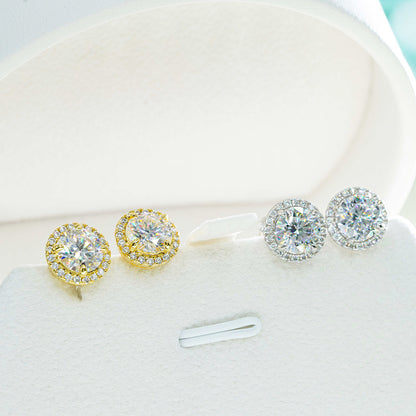 6.5mm 1ct Moissanite Stud Earrings S925 Silver | D Color VVS1 Diamond Tester | Caratix