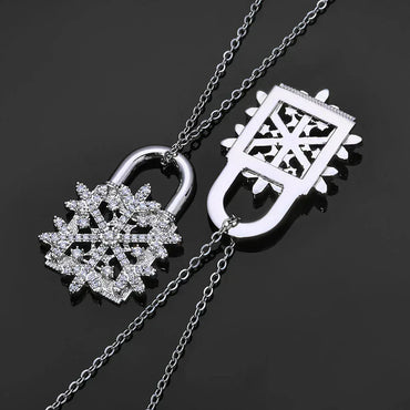 Lock Snowflake Pendant Necklace Zircon Hip Hop Jewelry for Women | Caratix Jewelry - CaratixJewelry