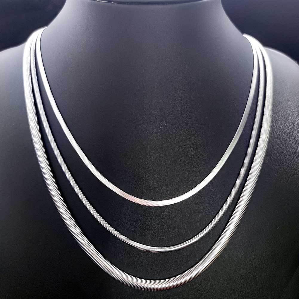 Custom ASAP Rocky Style Flat Snake Blade Chain | Stainless Steel Hip Hop Jewelry | Caratix - CaratixJewelry