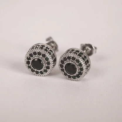 Iced Out Hip Hop Studs - Square & Round CZ Earrings for Men