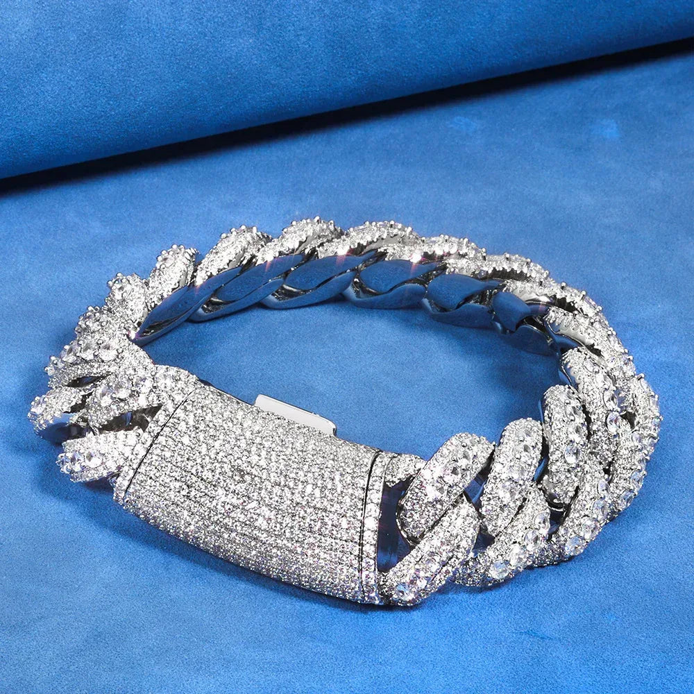 Rapper Iced Out Chain 22mm Bubble Cuban Zircon - CaratixJewelry