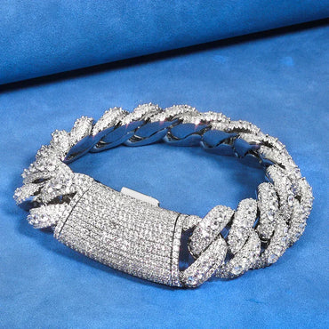 Custom 22mm Mega Bubble Cuban Link Bracelet - CaratixJewelry