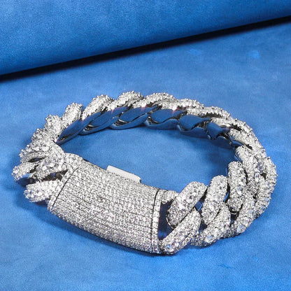 Custom 22mm Mega Bubble Cuban Link Bracelet - CaratixJewelry