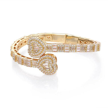 Heart-Shaped Zircon Stone Bracelet for Men | Punk Style Hip Hop Jewelry | Caratix Jewelry - CaratixJewelry