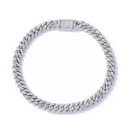 6mm Iced Out Cuban Bracelet Single Row Zircon for Men | Caratix Jewelry - CaratixJewelry