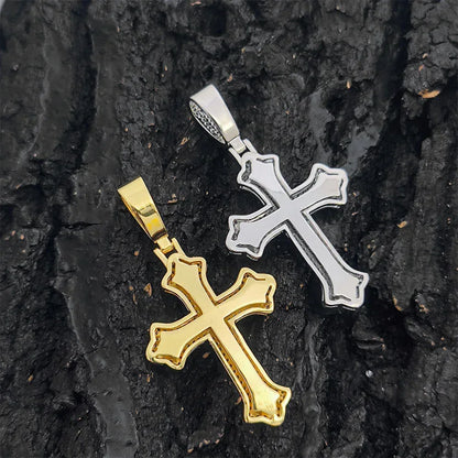 Custom Full Cross Pendant Necklace with Micro-Pave Zircon Stones for Men | Caratix Jewelry - CaratixJewelry