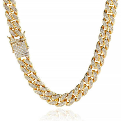 Custom 12mm Double-Row Iced Out Gold Chain Style for Rapper | Necklace & Bracelet | Caratix - CaratixJewelry