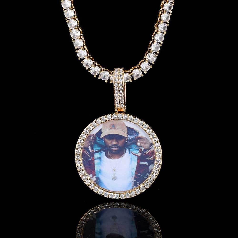 Custom Photo Pendant DIY Necklace with Full Frame for Men | Caratix Jewelry - CaratixJewelry