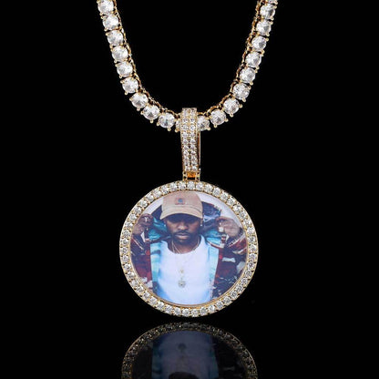 Custom Photo Pendant DIY Necklace with Full Frame for Men | Caratix Jewelry - CaratixJewelry